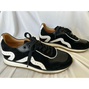 The Office of Angela Scott designer Remi sneaker black leather suede